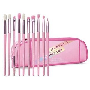 Morphe X Jeffree Star Eye Brush Set, Pink - 10 Pieces‎